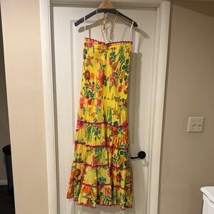 NWOT FARM Rio Yellow Floral Maxi Dress